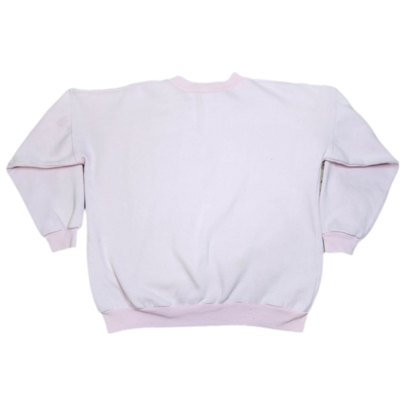 Vintage Pink Pullover Sweatshirt Puppies Playing Sun Drop Tag - Picture 3 of 4